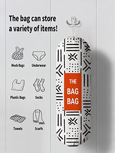 Xikainuo Смешна геометриска шема кујнски држач за чување торби за намирници, торбички за купување на намирници, висечки отпадоци за
