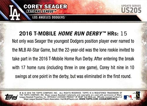 година Топс Ажурирање на бејзбол US205 Corey Seager Rookie Card - Дерби на домашен терен