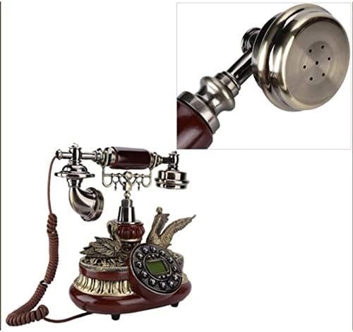 Антички телефон, ретро десктоп телефони со моторни телефони, гроздобер старомодно копче за бирање телефон со функција за повторно бирање