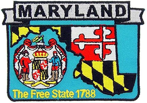 Мапа во облик на Мериленд, украсена лепенка, со лепило за железо