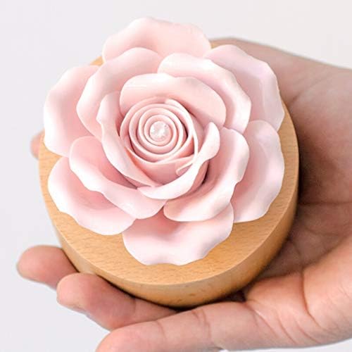 Emers Исклучителна- Guoqunyc Music Box Pink Rose Music Box Creative Creative Creative Ridention Royesdation Day Day Valentine Day Vintage