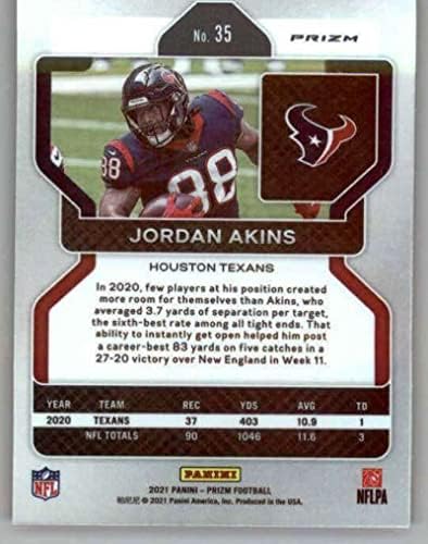 2021 Panini Prizm Prizm Orange Lazer 35 Jordan Akins Houston Texans NFL Football Trading Card