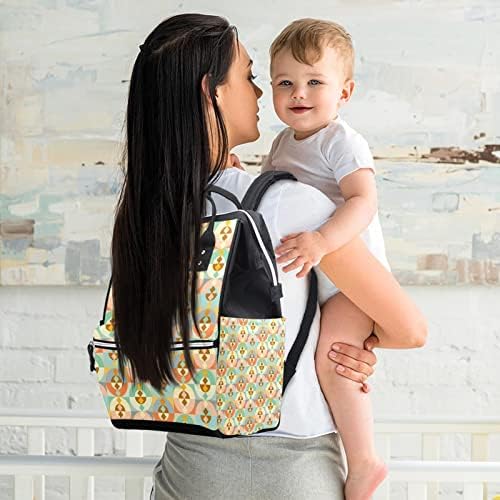 Апстрактна Геометриска Форма Торба За Пелени Ранец Торби За Менување Пелени За Бебиња Мултифункционална Торба За Патување Со Голем Капацитет