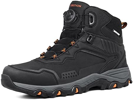 Чизми за пешачење за мажи водоотпорни, средни глуждови за работа снежни чизми за мажи, црни чевли за ранец за пакети за планинарење на отворено