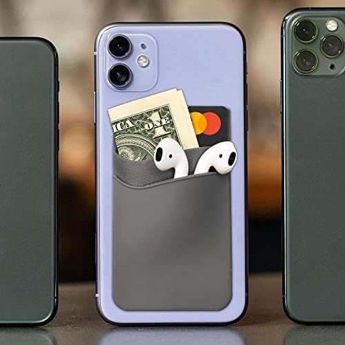 Pocketеб на држач за картички со силиконски телефонски картички, стап на паричник, торбичка за лепила за кредитна картичка, компатибилен со iPhone