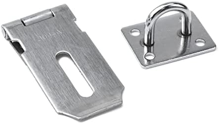 Wealrit 2 парчиња должина од 3,2 инчи од не'рѓосувачки челик брави на вратата на вратата Hasp Latch, тешка врата за заклучување на заклучувањето