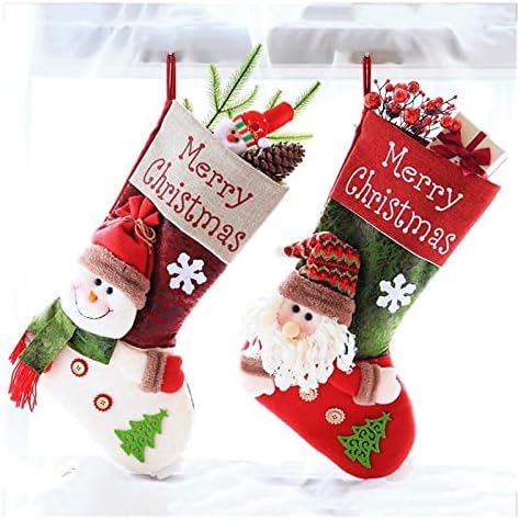 Дефлаб чорапи Божиќни чорапи, божиќни чорапи со торби за подароци Стариот човек Снежен човек, виси украси, декоративни приврзоци, детски торби за подароци. Божиќни