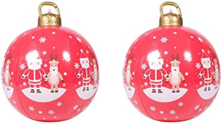 Јојофуни 2 парчиња Санта ПВЦ украси забава на отворено украси гигант за затворен и декорација надувување на Божиќни удари балон Огромен декор Божиќ црвена голема д