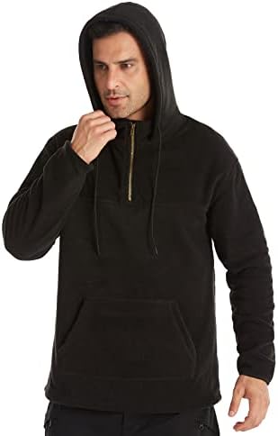 Ubst руно дуксери за мажи, 1/4 патент меки џемпер со качулка, пулвер зимски тренинг спортски модни џемпери на качулка
