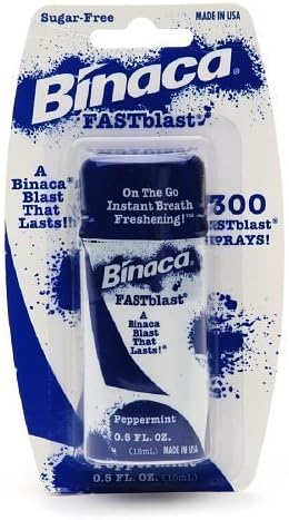 Binaca Fastblast Breath Spray Peppermint-0,5 fl. Оз. - 2 брои