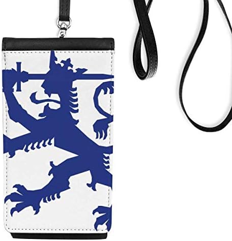 Национален амблем на Финска, симбол на симбол на телефонски паричник чанта што виси мобилна торбичка црн џеб