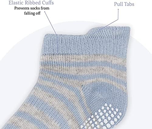 Зголемување на starвездата за бебиња со бебиња 6-12 месеци 12-24 месеци чорапи за мали деца кои не се лизгаат со глуждот за