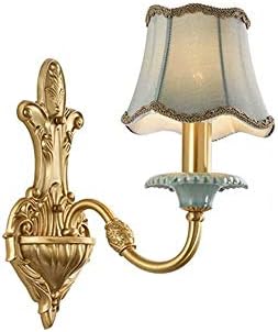 Uaster wallидна ламба за домаќинства wallидна ламба - Европска retидна светлина во ретро стил, сите бакарни керамички крпа E14, дневна