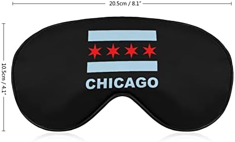 Државно знаме на Чикаго, маска за очи, со спиење, слепило со прилагодливи блокови од ленти, светло заслепеник за патување за спиење јога дремки
