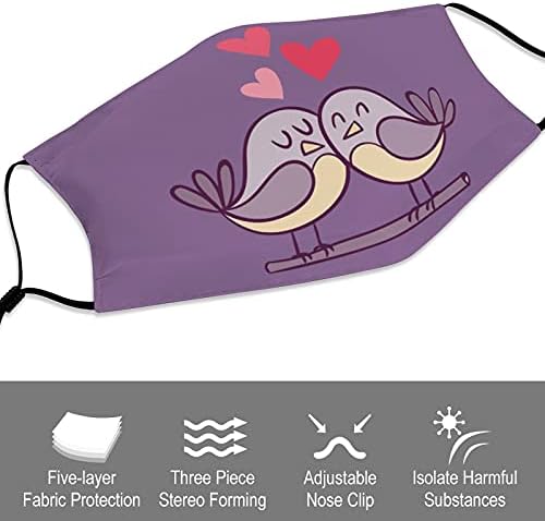 Персонализирана безбедносна облека За повеќекратна употреба Маски од ткаенина приспособена Изработка Симпатична Двојка Цртан Филм Подарок За Птици