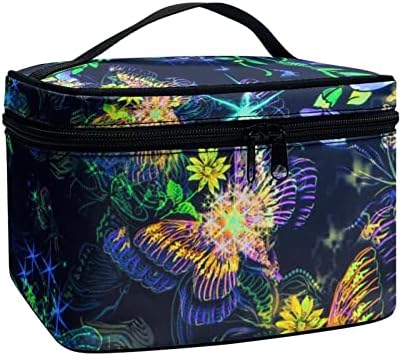 ЗА НАС ДИЗАЈНИ Мода Пеперутка Печатење Патување Козметички Кеси За Жени Цветни Стил Тоалет Торби За Патување Големи Четки За Шминка