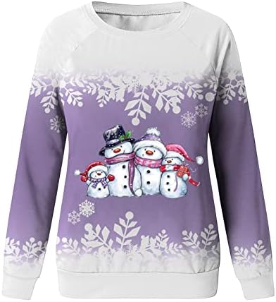 Fandream Crewneck Sweatshirt Жените Преголеми Среќен Божиќ Пуловер Модерна Униформа Бизнис Повик Врвови За Жени