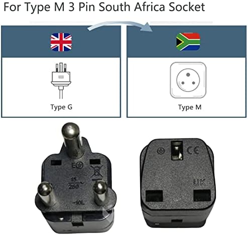Yiisu Велика Британија до Јужна Африка приклучок Адаптер за адаптер за патување конвертор Тип М Велика Британија Адаптер за патувања