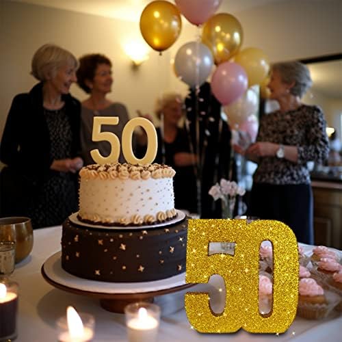 Еплогер 50-Ти Роденденски Украси За Мажи и Жени, Украси за 50-годишнина, Глод Сјај 50-Ти Роденденски Центри За Украси На Трпеза, 50-Ти