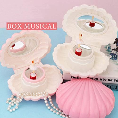 Гарнек танцување девојка музичка кутија Seashell Balerina Girl Figurines Case Case Case за девојки