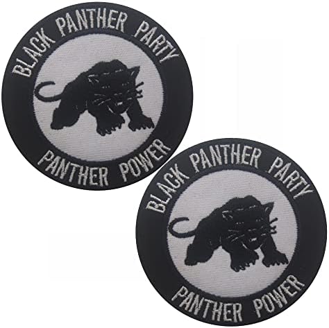 2 парчиња везена лепенка Пантер моќност црна пантерска забава - BLM, Panther Power Patch Hook и поддршка за јамка