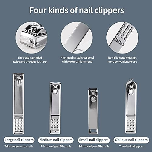 Професионалните алатки за нокти во Кануз поставуваат челични нокти клиперс комплет за педикир мултифункционален преносен маникир секач