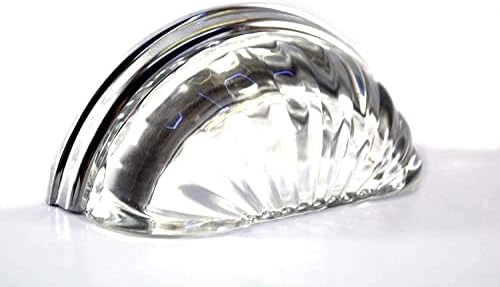 5 пакувања со стаклена чаша во форма на обвивка во форма на диња/копчиња со 3 инчи растојание од монтирање во полиран хром