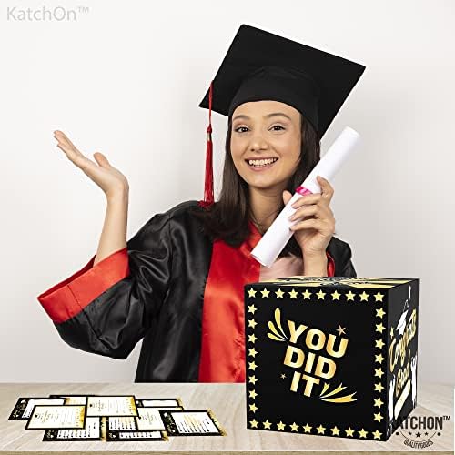Катчон, Кутија За Картички За Дипломирање 2023 - Пакет од 25, Картички За Совети За Дипломирање | Украси За Забави За Црно И Злато