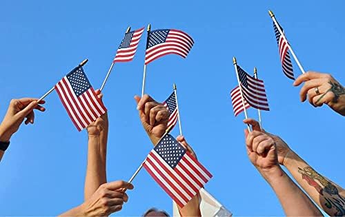 Американски Рачни Знамиња, Декорација Дрвена На Стап Знамиња 8, 6х5, 6, 16 ПАРЧИЊА Национални Знамиња НА САД, АМЕРИКАНСКО Мини Знаме/Мало Американско Знаме На Декори За