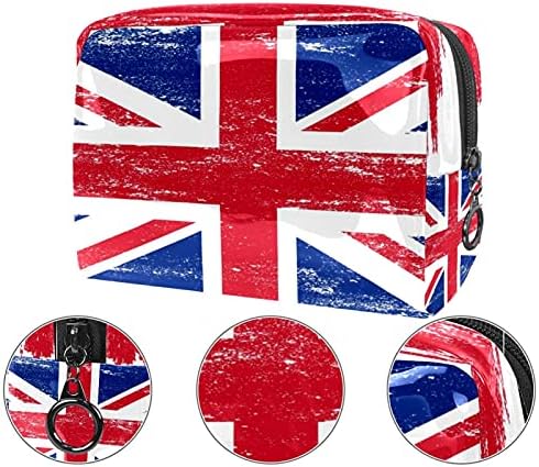 Британско Знаме Гранџ Торба За Шминка За Чанта Пренослива Торба За Организатор На Патувања За Тоалети Торба За Убавина За Жени