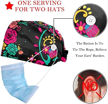 Чистење капачиња со копчиња за покривање на косата со капаци на турбани работни капаци медицински сестри Клиника за дома