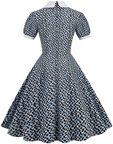 Nokmopo краток ракав макси фустан за жени краток ракав од 1950 -тите години на домашни вечери на куќички за женски фустани