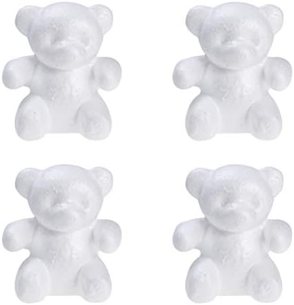 Генерички 4 парчиња бели мечки рачно изработени пена мечка занаетчиска елка пена мечка за DIY дома занает XSMAS TREEE TABLE CENTEREPICE