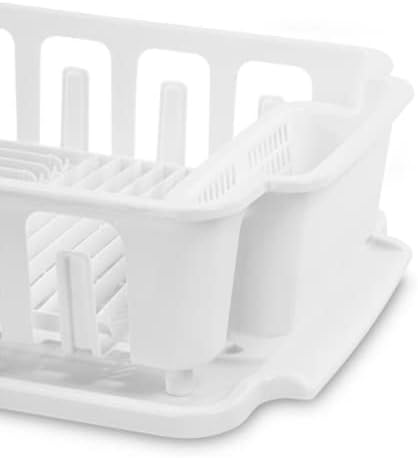 Extentои'З дополнителен голем тежок тврд тврд пластичен мијалник поставен со решетката за садови со прицврстени држачи за чаши за одвод за