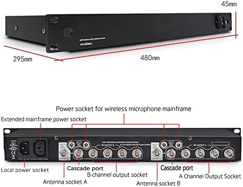JXRYWF UHF 5 Начин Активни Антена Дистрибуција Систем За Безжичен Микрофон Систем Компатибилен Shure Антена Лопатка