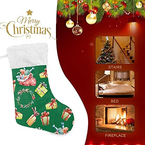 Божиќни божиќни чорапи Големи Божиќни чорапи за камин елкински скалила шини што висат чорапи чорапи за украси за Божиќни забави Подарок