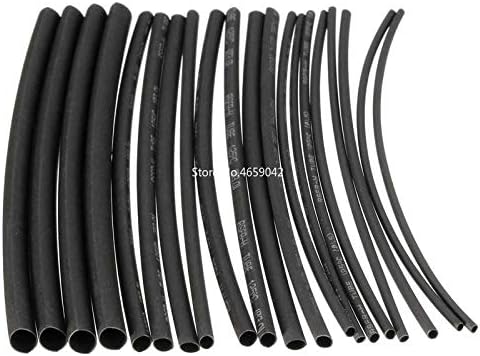 20 парчиња 100мм црна боја 2: 1 полиолефин h-тип топлински смалување на цевката за цевки за цевки 5 спецификации 1мм 2мм 3мм 4мм 5мм
