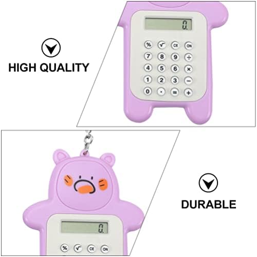 Doitool kyyring на животни од 4 парчиња калкулатор за џеб за клучеви мини калкулатор клуч за прстен преносен електронски калкулатор