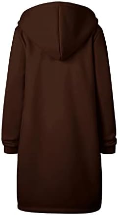 Женски качулка модна цврста боја плус големина руно вметнете џеб патент случајна миди маичка за бомбардери јакна