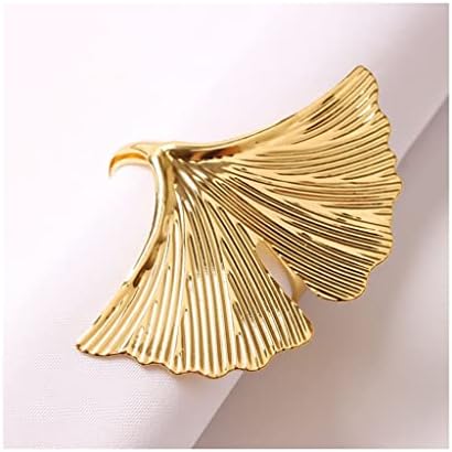 N/A 12 парчиња злато позлатено лисја од лисја од салфетка од салфетка салфетка тока лист салфетка прстен уста крпа прстен