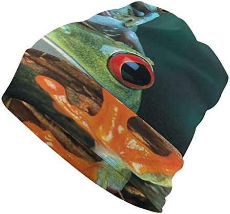 Црвени очи дрво жаба унисекс грав капаче меко топло череп капа за пулвер капа за спиење трчање случајно