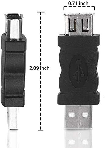 Blacell USB 2.0 Машки За Огнена Жица IEEE 1394 6P Женски Адаптер Конвертор Конектор F/M