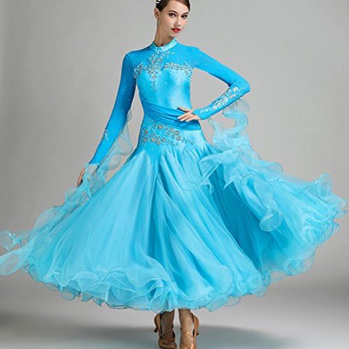 Womenените мулти бои Дијамантски монтирани Исклучителни декорации, раб, светлечки фустани за валцер, стандарден фустан за сала за сал