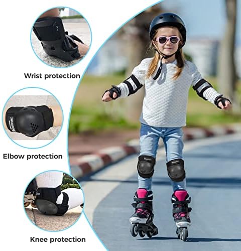 Bosoner Детска/младинска рампа на коленото подлога за лактот за велосипедизам со велосипедизам BMX велосипед скејтборд Внатрешен ролерки,