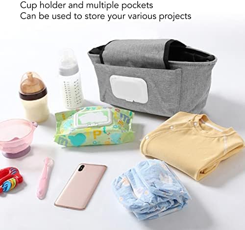 Торба за шетачи на бебето Дауерхафт, мултифункционални додатоци за шетачи торба со голем капацитет Универзално вклопување за патување