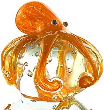Jiaci рачно изработен октопод разнесена стаклена фигура подарок за Божиќ, роденденски украсен декор сина