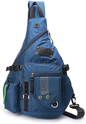 Lammok голем ранец на прашка, прашка торба со градите на рамената вкрстена пакетчиња се вклопуваат 14,1-инчен лаптоп за патувања