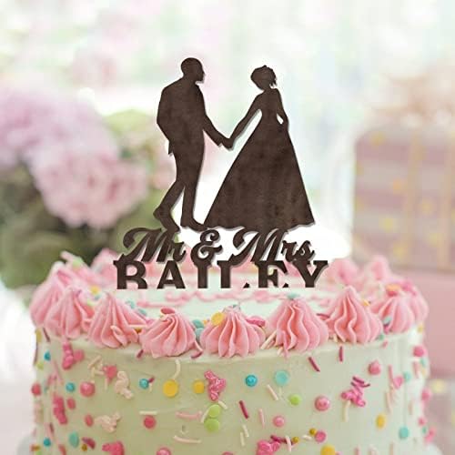 Рустикална Свадбена Торта Топпер Прилагодено Смешно За Парови За Свадбена Годишнина Материјали За Забави Подароци За Ангажман Кафеаво