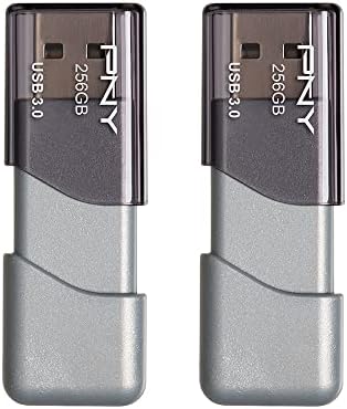 PNY 256gb Турбо Аташе 3 USB 3.0 Флеш Диск, 2-Пакет, Сребро