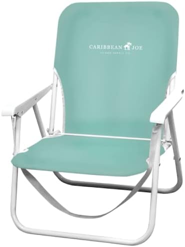 Карибите oeо преклопувачки стол на плажа, 1 позиција лесна и преносна преклопна стол за кампување со отворено со лента за носење,